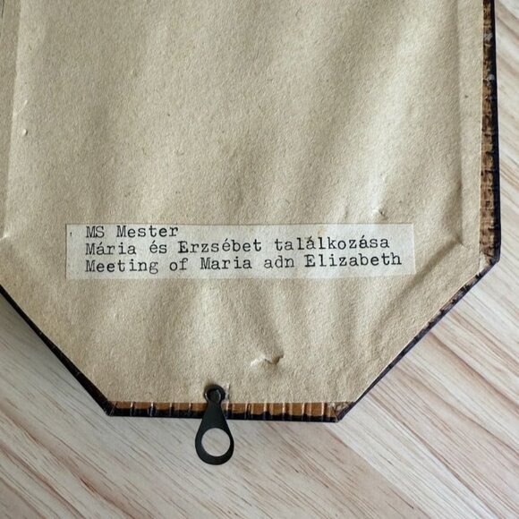 Ms Mester Octagonal Framed Art "Meeting Of Maria And Elizabeth" 1988 Cubitol & J - Picture 4 of 6